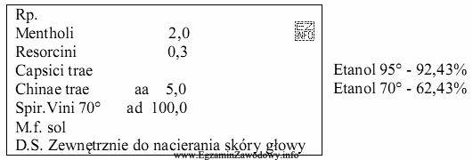 Ile etanolu 95° należy użyć do wykonania leku wg 
