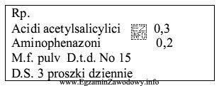 Zamieszczona recepta jest przykładem niezgodności, która polega 