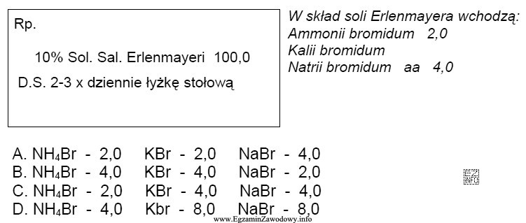 Do wykonania leku na podstawie zamieszczonej recepty należy odważ