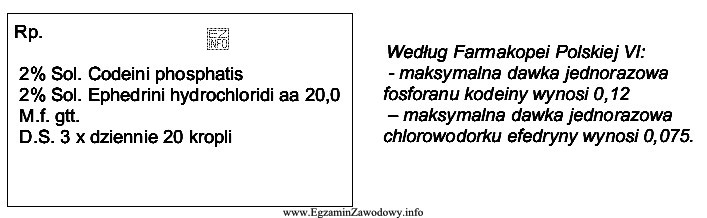 Oblicz ilości fosforanu kodeiny I chlorowodorku efedryny, jakie należ