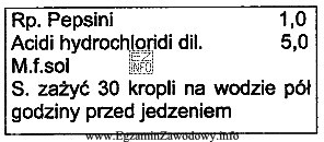 Zamieszczona recepta jest przykładem niezgodności, która polega 