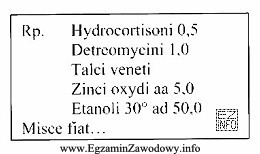 Prawidłowe polecenie wykonania przedstawionej recepty powinno brzmieć: Misce. fiat,