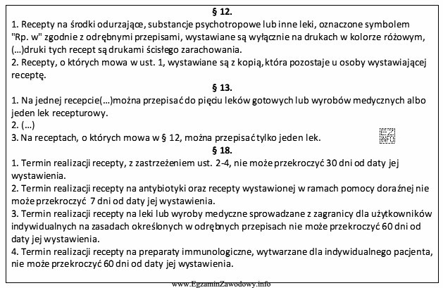 Na podstawie zamieszczone fragmentu rozporządzenia kopia recepty na ś