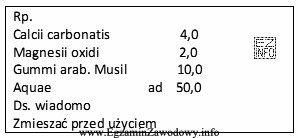 Lek recepturowy, wykonywany według zamieszczonej recepty, ma postać