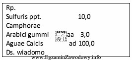 Lek sporządzony według zamieszczonej recepty ma postać