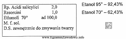 Ile etanolu 95° należy użyć do wykonania leku 