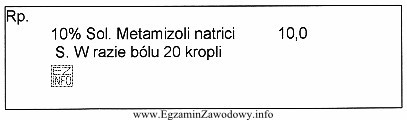 Jaka ilość metamizolu sodu znajduje się w 20 kroplach roztworu 