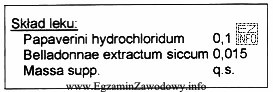 Lek o składzie przedstawionym w ramce powinien być sporzą