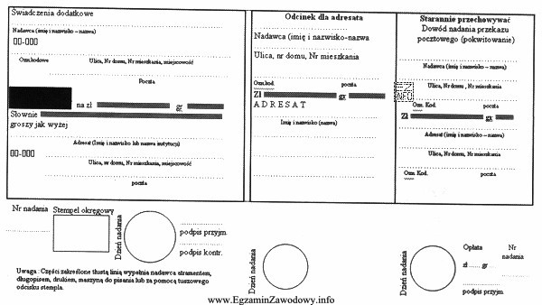 Zamieszczony formularz dokumentu to