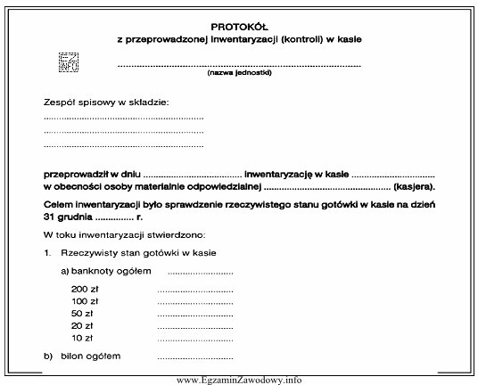 Przedstawiony formularz służy do udokumentowania