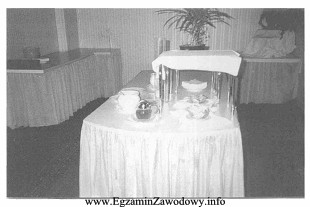 Bielizna stołowa upięta wzdłuż obwodu stołu 
