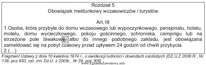 Jan Kowalski przybył do hotelu 