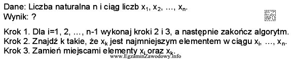 Jaki algorytm przedstawiono poniżej?