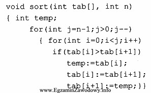 Na zamieszczonym fragmencie kodu programu napisanego w języku C++ 