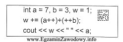 Wynikiem działania programu jest wyświetlenie liczb