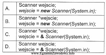 W języku Java klasa Scanner zapewnia komunikację z wejś