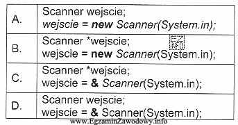 W języku Java klasa Scanner zapewnia komunikację z wejś