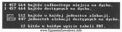 Określ wielkość klastra na podstawie zamieszczonego fragmentu komunikatu systemu 