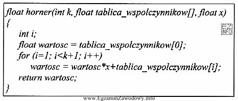 Przeanalizuj fragment programu i określ, jaki rodzaj algorytmu realizuje?