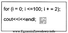 W wyniku wykonania przedstawionej instrukcji iteracyjnej wyświetlone zostaną liczby