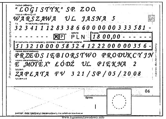 Na podstawie przedstawionego dokumentu strony transakcji handlowej dokonują rozliczenia wykorzystują