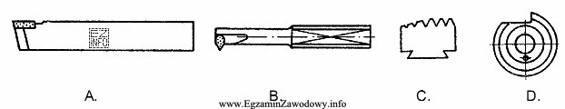 Nóż do toczenia gwintów wewnętrznych przedstawiono na rysunku