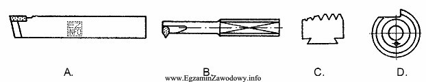 Nóż do toczenia gwintów wewnętrznych przedstawiono na 