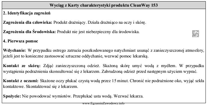 Podczas czyszczenia części maszyn środkiem CleanWay 153, zgodnie z Kartą 