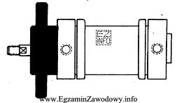 W przedstawionym na rysunku siłowniku pneumatycznym zastosowano mocowanie