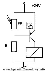W pokazanym na rysunku układzie zawierającym fotorezystor FR, 