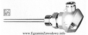 Czujnik przedstawiony na rysunku posiada opornik platynowy Pt100 jako element 