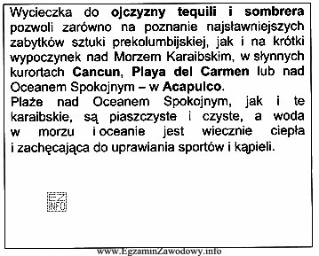 Pan Jacek znalazł w katalogu przedstawioną w ramce informację o 