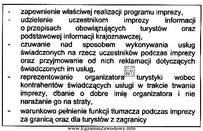 Przedstawione w ramce zadania są w zakresie obowiązków