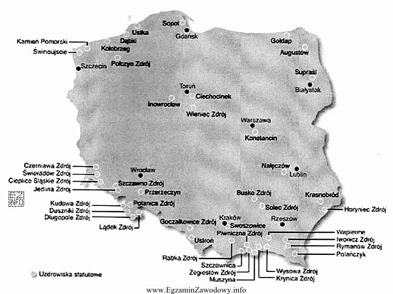 Na podstawie mapy, określ, w którym z podanych 