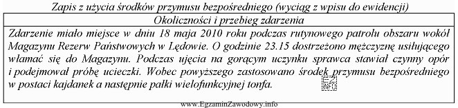 Na podstawie opisu zdarzenia można stwierdzić, że przekroczeniem 