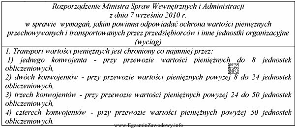 Na podstawie wyciągu z rozporządzenia, określ minimalną 