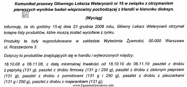 Komunikat Głównego Lekarza Weterynarii dotyczy pasztetów drobiowych, 