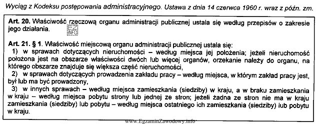 Na podstawie zamieszczonych przepisów Kodeksu postępowania administracyjnego wł