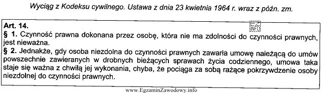 Z zamieszczonego przepisu Kodeksu cywilnego wynika, że kupno cukierków 