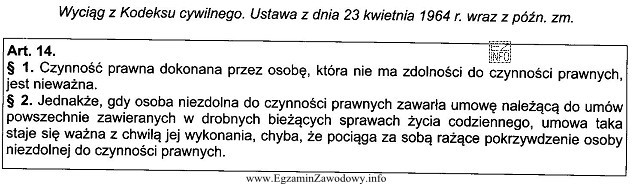 Z zamieszczonego przepisu Kodeksu cywilnego wynika, że kupno cukierkó