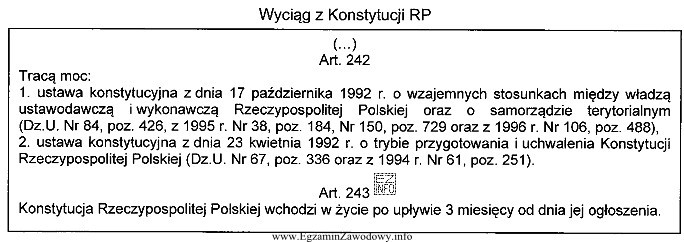 Zamieszczony fragment zawiera przepisy