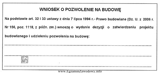 We wskazanym miejscu Wniosku o pozwolenie na budowę, wnioskodawca powinien 