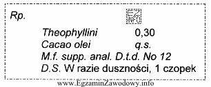Oblicz ilość teofiliny, którą należy użyć do 