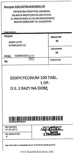 W którym dniu, najpóźniejszym spośród podanych, 