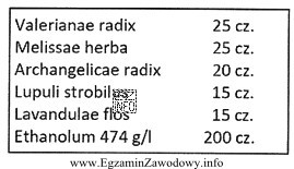 W wyniku czternastodniowej maceracji etanolem następujących składnikó