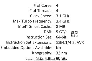 W dokumentacji technicznej procesora Intel® Xeon® Processor E3-1220, producent 