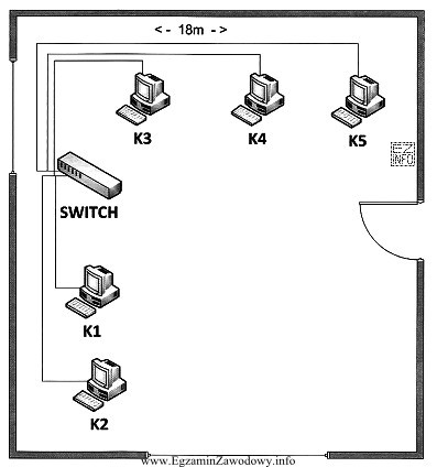 Przedstawiona na rysunku sieć LAN jest siecią w topologii fizycznej