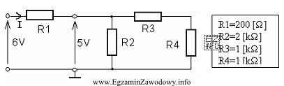 Wartość napięcia na rezystorze R4, w układzie przedstawionym 
