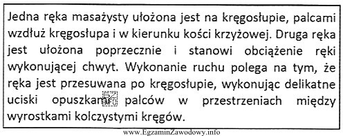 Jak nazywa się chwyt masażu segmentarnego, którego opis 