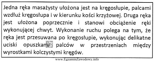 Jak nazywa się chwyt masażu segmentarnego, którego opis 